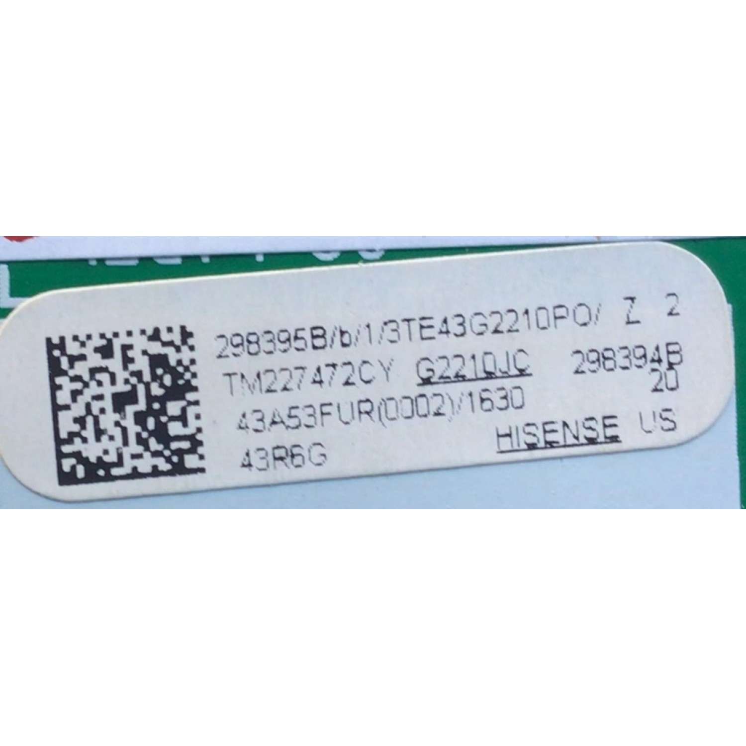 MAIN FUENTE PARA TV HISENSE / NUMERO DE PARTE 298395 / RSAG7.820.10808/ROH / 298394 / 3TE43G2210PO / 43AG53FUR(0002)/1630 / PANEL HD425Y1U51-T0L2/GM/CKD3A/ROH / DISPLAY T430QVN03.7 / MODELO 43R6G	 - Imagen 2